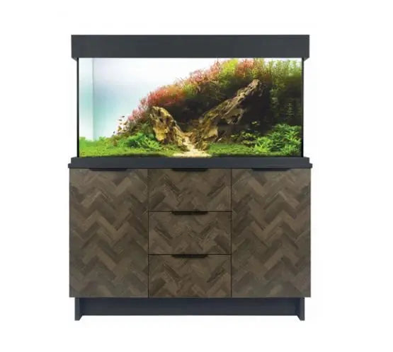 Aqua One OakStyle 230 Aquarium and Cabinet (Anthracite Parquet) - Marine World Aquatics