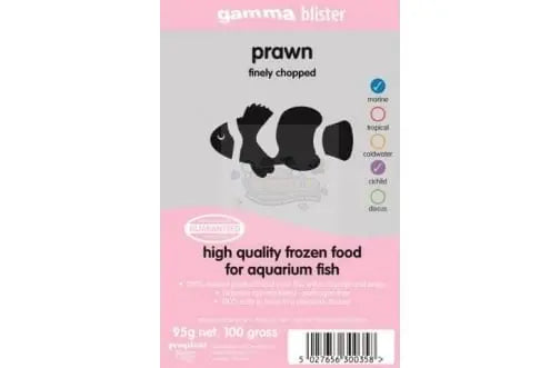 Gamma Chopped Prawn Blister Pack 100g - Marine World Aquatics