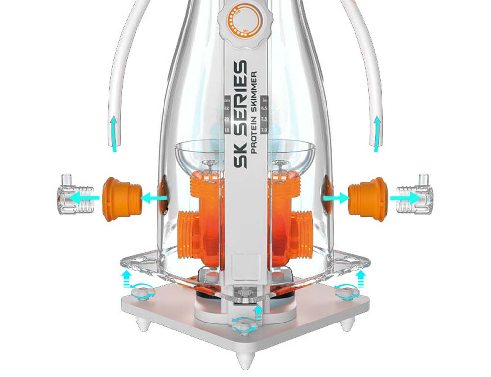 MAXSPECT JUMP PROTEIN SKIMMER MJSK-400: Dual Needle Wheel Design, Smart Control, Quiet Operation - 1200LPH